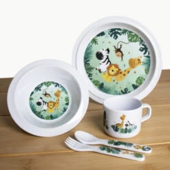 Camp4 Kinder-Geschirrset Safari, 5-teilig