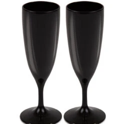 Camp4 Sektglas SAN 160 Ml Schwarz, 2er Set