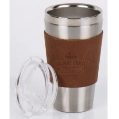 Holiday Travel Edelstahl Vacuumbecher Mit Deckel, Braun