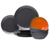 Gimex Geschirr Set Grey Line, Orange/anthrazit 12-tlg. -Campingmöbel Für Den Außenbereich Geschäft 550060 0