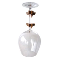 Mega-Klipp Glashalter Rotwein, 4 Stück, Braun