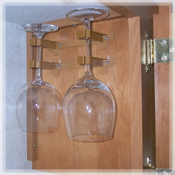 Mega-Klipp Glashalter Rotwein Doppelhalter 2 Stück, Braun 3 Mega-Klipp Glashalter Rotwein Doppelhalter 2 Stück, Braun