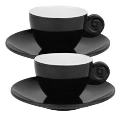 Gimex Espressoset Solid Line, Schwarz/weiß