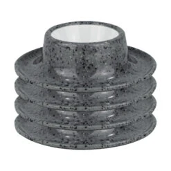 Gimex Eierbecher Solid Line 4-teilig, Granitgrau/weiß