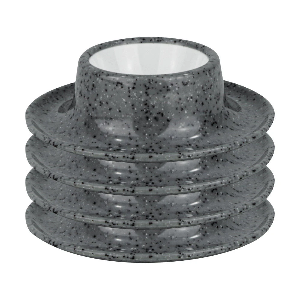 Gimex Eierbecher Solid Line 4-teilig, Granitgrau/weiß 3 Gimex Eierbecher Solid Line 4-teilig, Granitgrau/weiß