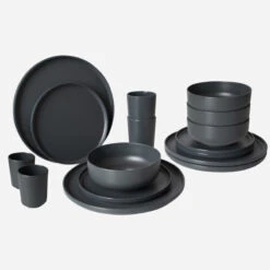 Bo-camp Geschirrset Industrial Patom 16-teilig, Anthrazit